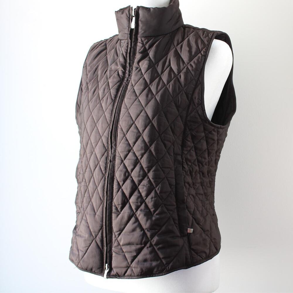 Brown‎ Vintage Y2K Talbots Puffer Zip-Up Vest